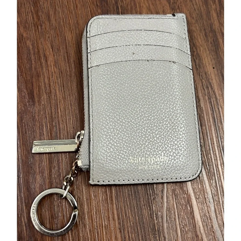 Kate Spade Slim Credit Card Holder - Leather‎ - Stone Path (Gray)